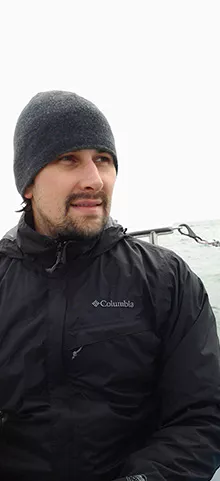 Eric sailing on his boat
